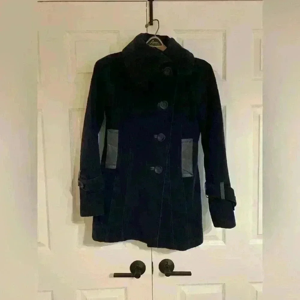 MACKAGE WOOL CASHMERE  NAVY BLUE COAT SMALL